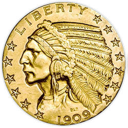 Old US Indian Half Eagle Gold Coin Bezels