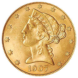 Old US Liberty Half Eagle Gold Coin Bezels
