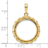 10 cents US Dime Prong Set Bamboo Coin Bezel in 14k Yellow Gold