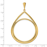 50 Pecos Mexican Peso Prong Set Teardrop Coin Bezel in 14k Yellow Gold