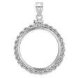 $10 US Indian Eagle Screw Top Petite Rope Coin Bezel in 14k White Gold