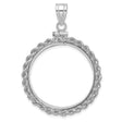 $10 US Liberty Eagle Screw Top Petite Knotted Rope Coin Bezel in 14k White Gold