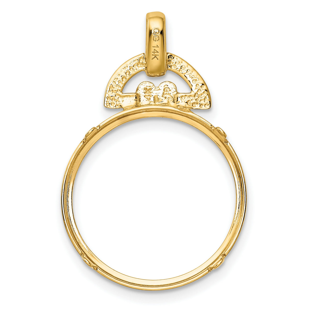 10 cents US Dime Prong Set D Ring Coin Bezel in 14k Yellow Gold