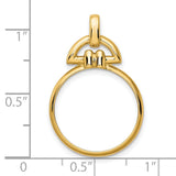 10 cents US Dime Prong Set D Ring Coin Bezel in 14k Yellow Gold