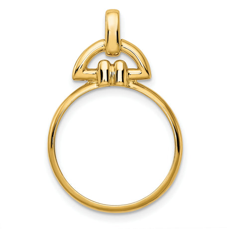 10 cents US Dime Prong Set D Ring Coin Bezel in 14k Yellow Gold