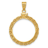 $5 US Indian Half Eagle Screw Top Tight Chain Coin Bezel in 14k Yellow Gold