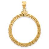 $10 US Liberty Eagle Screw Top Tight Wheat Chain Coin Bezel in 14k Yellow Gold