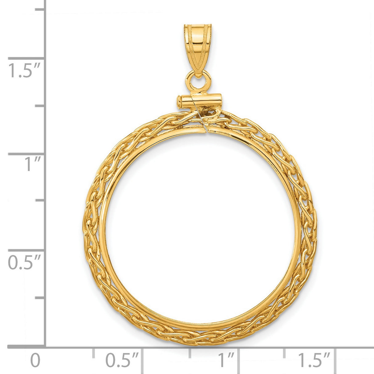 $10 US Liberty Eagle Screw Top Tight Wheat Chain Coin Bezel in 14k Yellow Gold