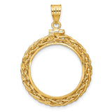 $5 US Indian Half Eagle Screw Top Loose Chain Coin Bezel in 14k Yellow Gold