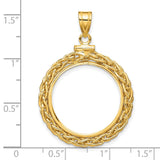 $5 US Liberty Half Eagle Screw Top Loose Chain Coin Bezel in 14k Yellow Gold