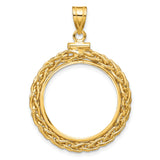 $5 US Indian Half Eagle Screw Top Loose Chain Coin Bezel in 14k Yellow Gold