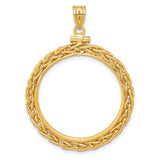 $10 US Liberty Eagle Screw Top Loose Wheat Chain Coin Bezel in 14k Yellow Gold