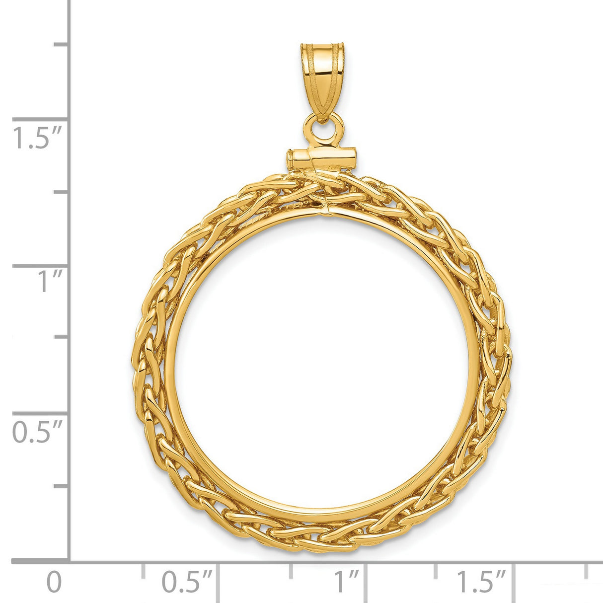 $10 US Liberty Eagle Screw Top Loose Wheat Chain Coin Bezel in 14k Yellow Gold