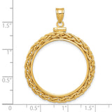 $10 US Liberty Eagle Screw Top Loose Wheat Chain Coin Bezel in 14k Yellow Gold