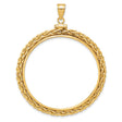 50 Pecos Mexican Peso Screw Top Loose Chain Coin Bezel in 14k Yellow Gold