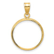  Mexican Peso Prong Set Plain Diamond-Cut Coin Bezel in 14k Yellow Gold