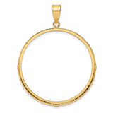 50 Pecos Mexican Peso Prong Set Plain Diamond-Cut Coin Bezel in 14k Yellow Gold