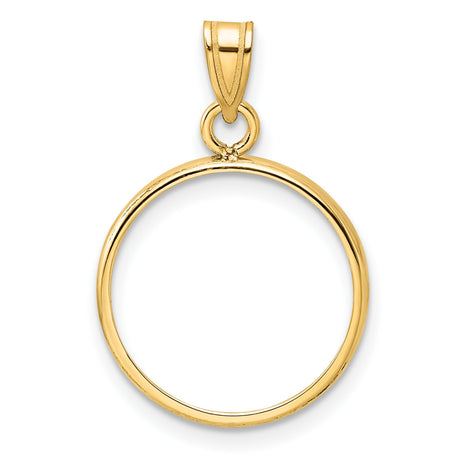 2.5 Pecos Mexican Peso Prong Set Plain Polished Coin Bezel in 14k Yellow Gold