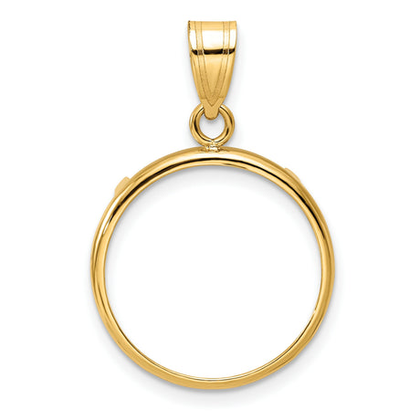 10 cents US Dime Prong Set Plain Polished Coin Bezel in 14k Yellow Gold