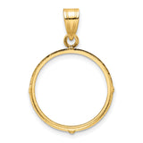 Mexican Peso Prong Set Plain Polished Coin Bezel in 14k Yellow Gold