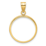  Mexican Peso Prong Set Plain Polished Coin Bezel in 14k Yellow Gold