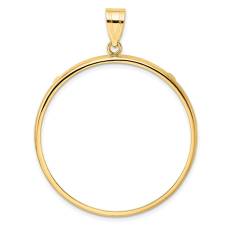 50 Pecos Mexican Peso Prong Set Plain Coin Bezel in 14k Yellow Gold