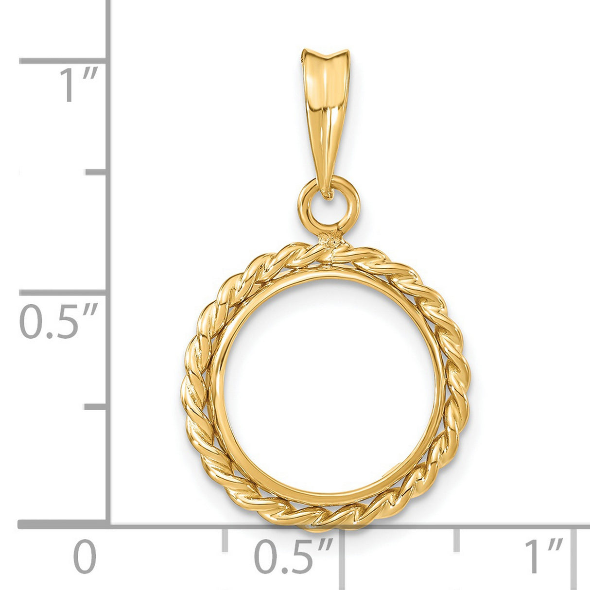 2 Dos Pesos Mexican Peso Prong Set Twisted Rope Coin Bezel in 14k Yellow Gold