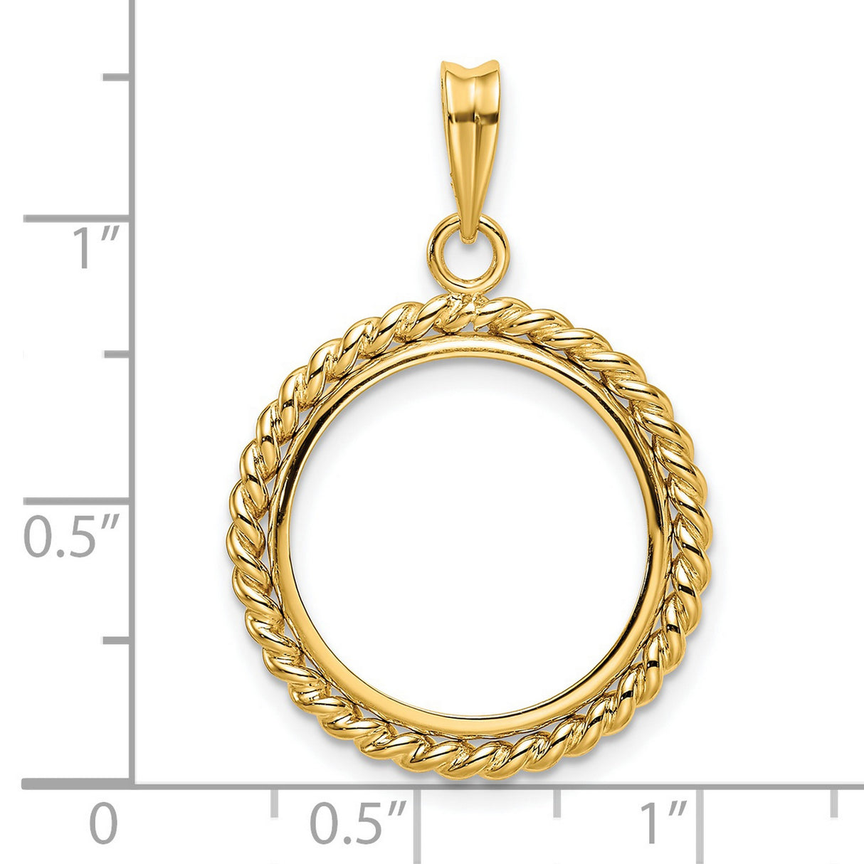 10 cents US Dime Prong Set Twisted Rope Coin Bezel in 14k Yellow Gold