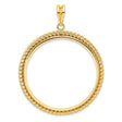 50 Pecos Mexican Peso Prong Set Twisted Rope Coin Bezel in 14k Yellow Gold