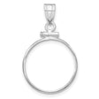 10 cents US Barber Dime Screw Top Reeded Border Coin Bezel in 14k White Gold