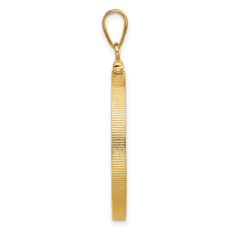 Mexican Peso Screw Top Reeded Border Coin Bezel in 14k Yellow Gold