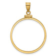  Mexican Peso Screw Top Reeded Border Coin Bezel in 14k Yellow Gold