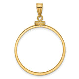  Mexican Peso Screw Top Reeded Border Coin Bezel in 14k Yellow Gold