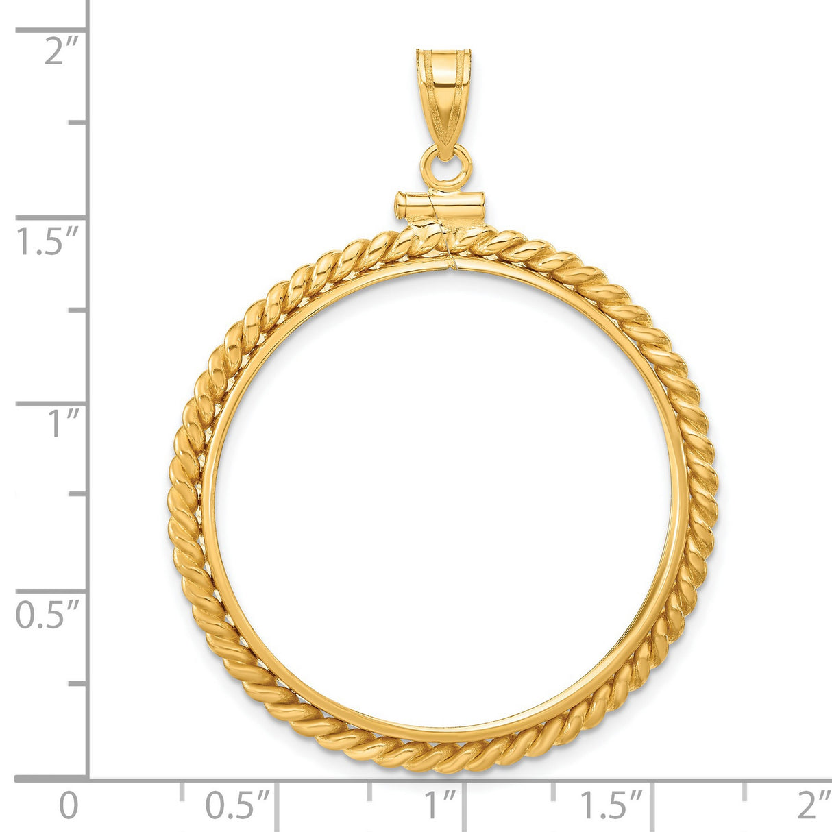 1 oz Australian Lunar Tiger Screw Top Twisted Rope Coin Bezel in 14k Yellow Gold