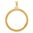 1 oz Australian Lunar Tiger Screw Top Twisted Rope Coin Bezel in 14k Yellow Gold