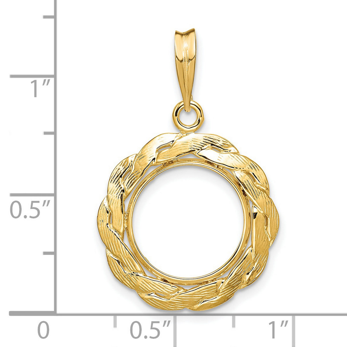 2 Dos Pesos Mexican Peso Prong Set Braided Coin Bezel in 14k Yellow Gold