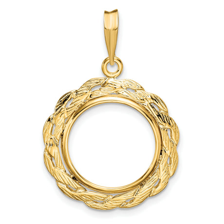 $1 US Indian Princess Prong Set Braided Coin Bezel in 14k Yellow Gold