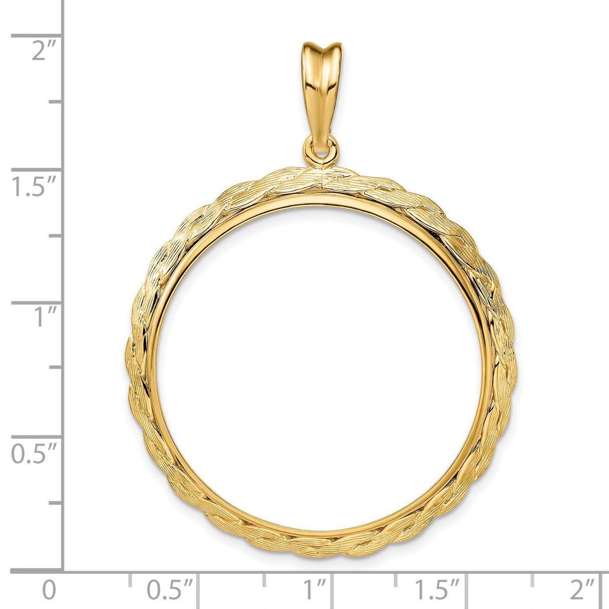 1 oz Australian Lunar Tiger Prong Set Braided Coin Bezel in 14k Yellow Gold