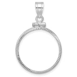 $5 US Indian Half Eagle Screw Top Diamond-Cut Faceted Coin Bezel in 14k White Gold