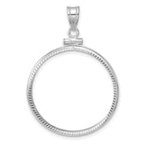 $10 US Indian Eagle Screw Top Diamond-Cut Faceted Coin Bezel in 14k White Gold