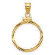  Mexican Peso Screw Top Diamond-Cut Faceted Coin Bezel in 14k Yellow Gold