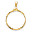 $10 US Indian Eagle Screw Top Diamond-Cut Faceted Coin Bezel in 14k Yellow Gold