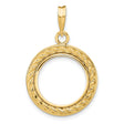 2.5 Pecos Mexican Peso Prong Set Encased Rope Coin Bezel in 14k Yellow Gold