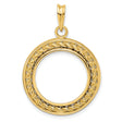 10 cents US Dime Prong Set Encased Rope Coin Bezel in 14k Yellow Gold