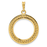 Mexican Peso Prong Set Encased Rope Coin Bezel in 14k Yellow Gold