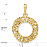 2 Dos Pesos Mexican Peso Prong Set Victorian Coin Bezel in 14k Yellow Gold