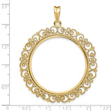 50 Pecos Mexican Peso Prong Set Victorian Coin Bezel in 14k Yellow Gold