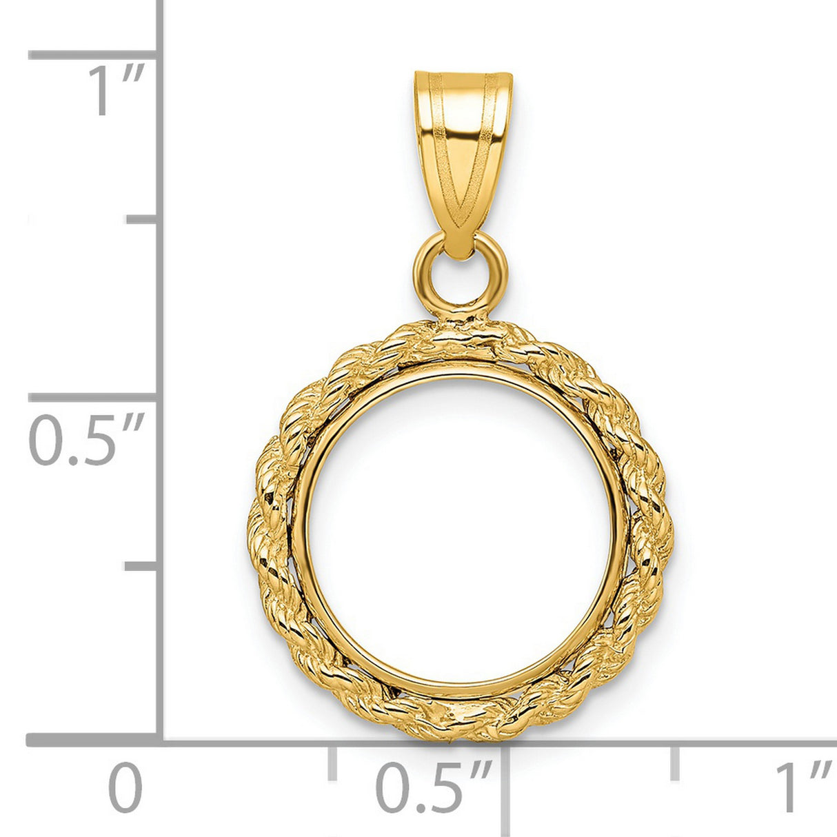 2 Dos Pesos Mexican Peso Prong Set Knotted Rope Coin Bezel in 14k Yellow Gold