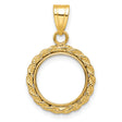 2 Dos Pesos Mexican Peso Prong Set Knotted Rope Coin Bezel in 14k Yellow Gold