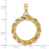 $5 US Liberty Half Eagle Screw Top Large Rope Knot Coin Bezel in 14k Yellow Gold